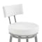 Armen Living Dalza Swivel Bar Stool in Cloud Finish with White Faux Leather 840254333574 - alternate 5